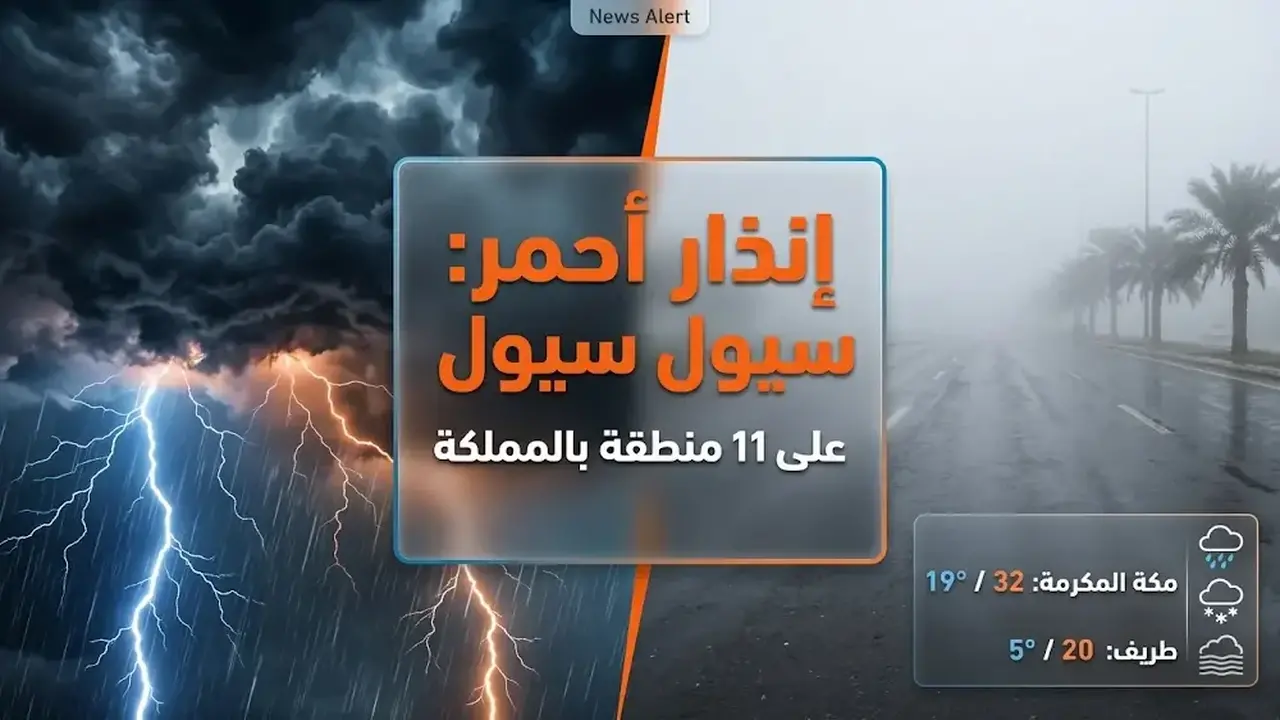 أمطار غزيرة تضرب مكة وعسير والباحة مع تحذيرات مستمرة من السيول والضباب